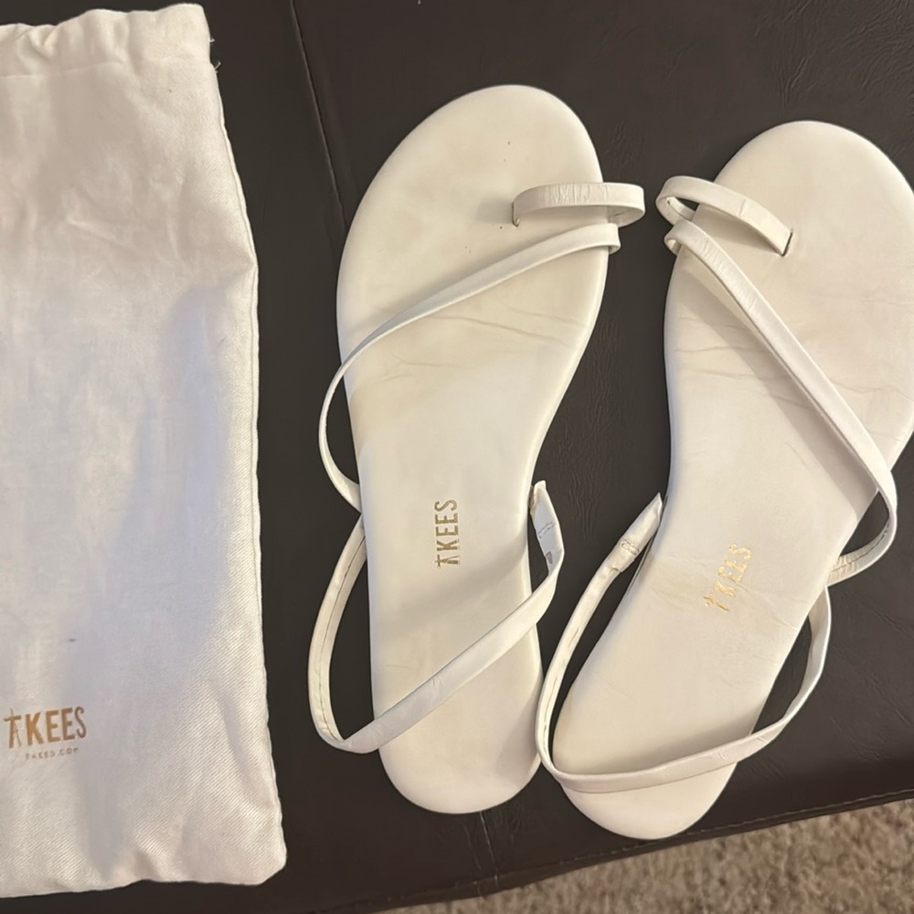 Tkees white back strap sandals